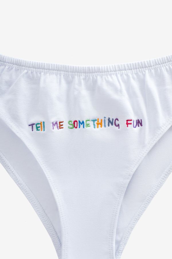 Хлопковые трусики «Tell me something fun..» Белые - фото 3