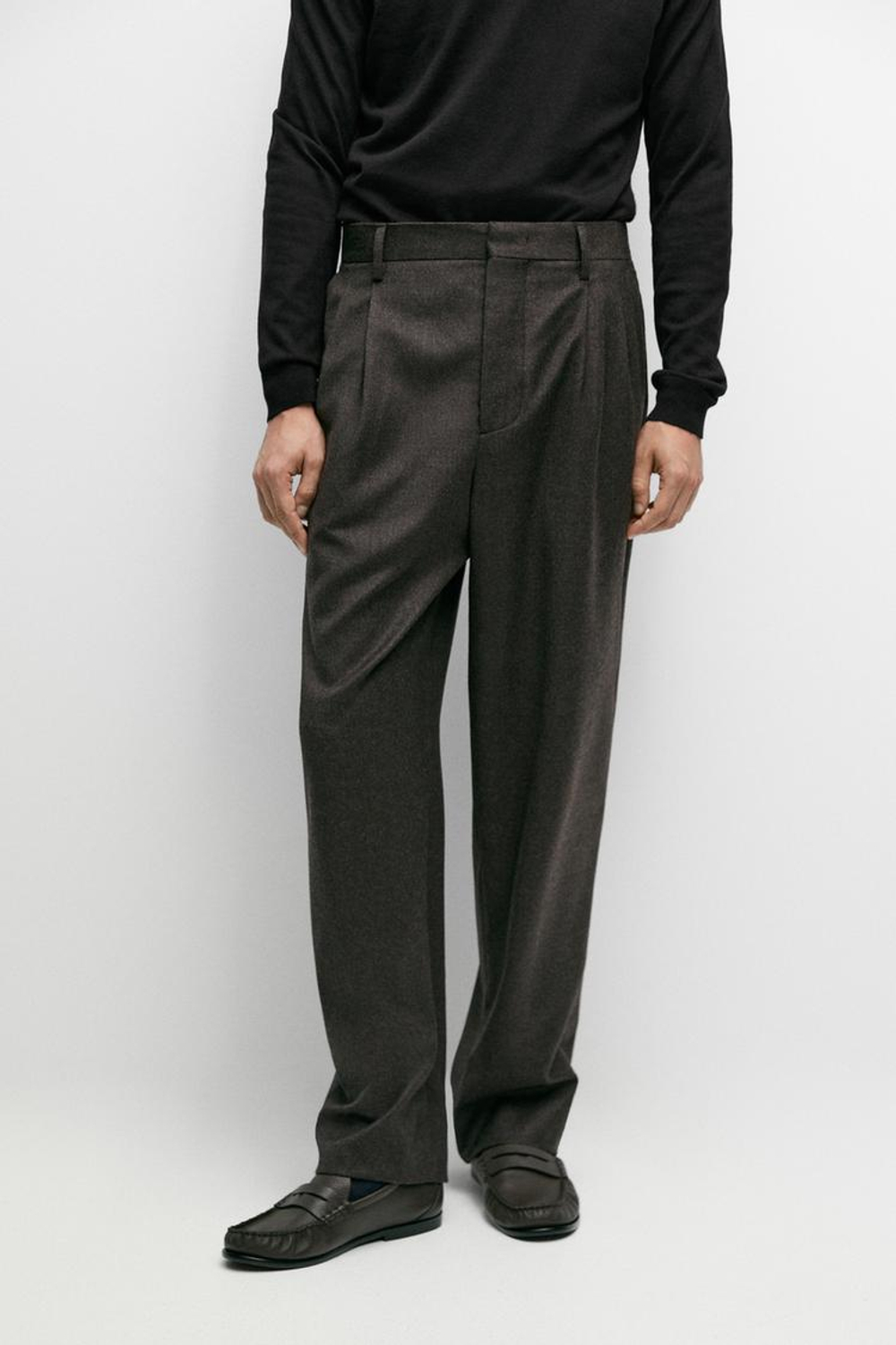 Massimo Dutti Костюмные брюки из 100% шерсти, коричневый