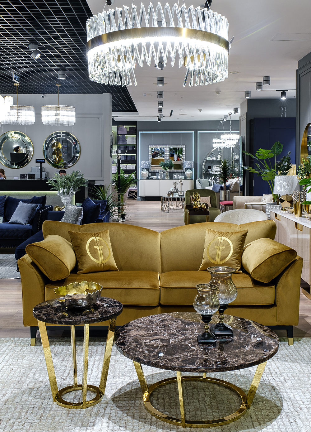 Стол журнальный Garda Decor Темный Император (Dark Emperador) d10040,6 см