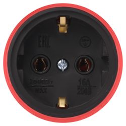 Розетка ЭРА RX11-R-IP44 каучуковая c заземлением 16А IP44 прямая красная | Электротовары