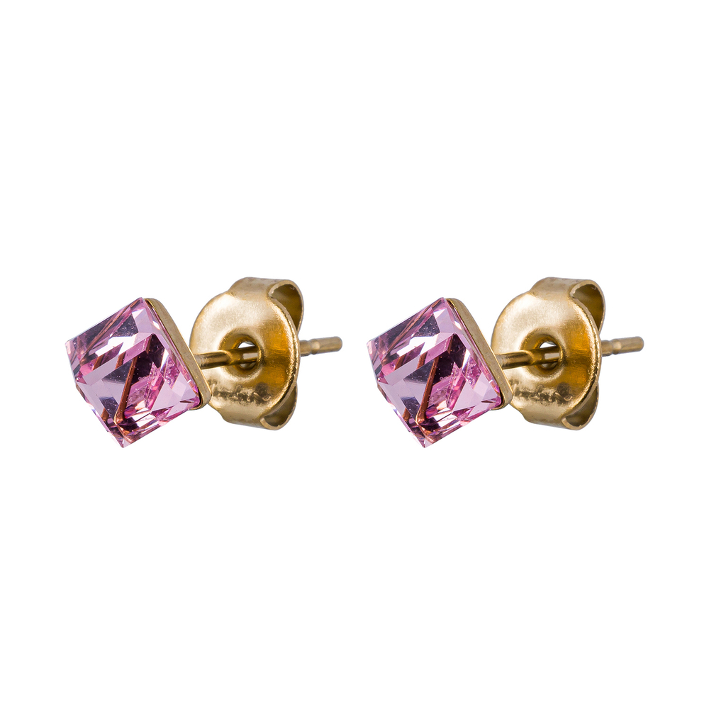 Серьги пусеты Fiore Luna Crystal Pink SWE0127/1 P G