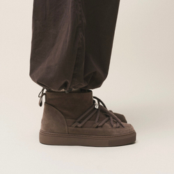 Замшевые полусапоги INUIKII Sneaker Classic Low Taupe на меху