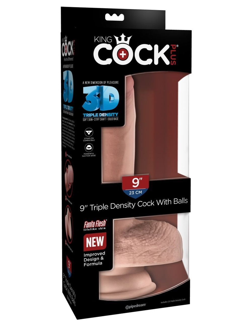 Телесный фаллоимитатор на присоске 9 Triple Density Cock with Balls - 24,1 см. (Цвет: телесный)
