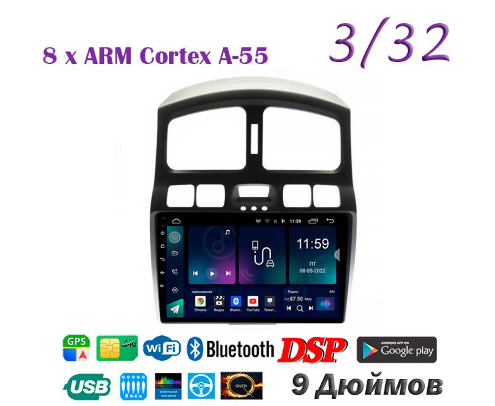 Topway TS18 3+32GB 8 ядер для Hyundai Santa Fe 2000 - 2006