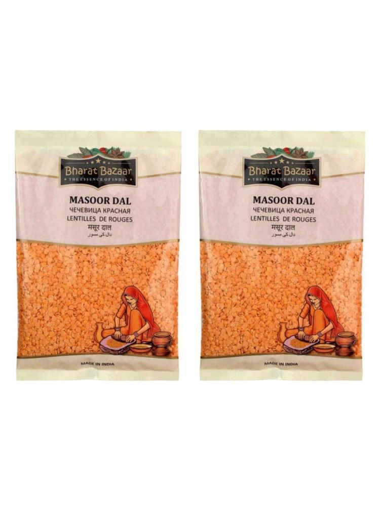 Bharat Bazaar Masoor Dal Чечевица красная дробл 500 г 2 шт