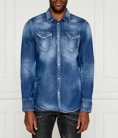 Джинсовая рубашка Western Dsquared2 - голубой(S74DM0846 S30341)