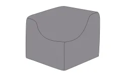 Защитный чехол на модуль Лунго угловой 86×86×65 см, цвет темно-серый