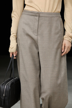 Massimo Dutti Фланелевые брюки прямого кроя, кротово-коричневый