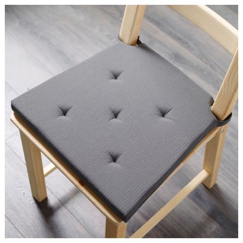 Подушка на стул IKEA JUSTINA (ЮСТИНА), Серый, 35 / 42х40х4 см
