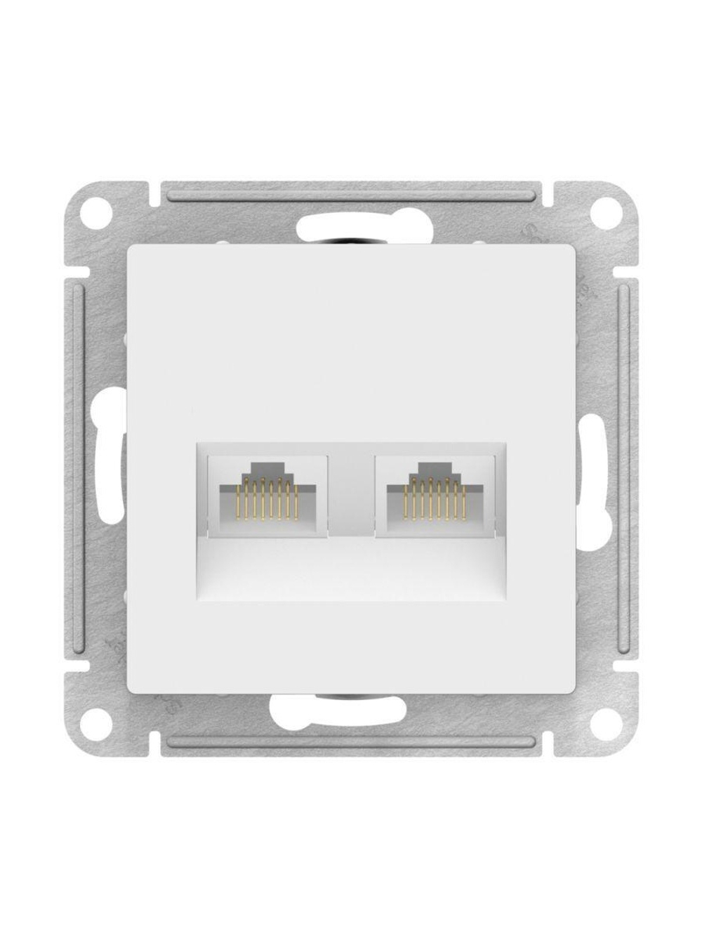 Розетка компьютерная 2-м AtlasDesign RJ45+RJ45 кат.5E механизм лотос SE ATN001385