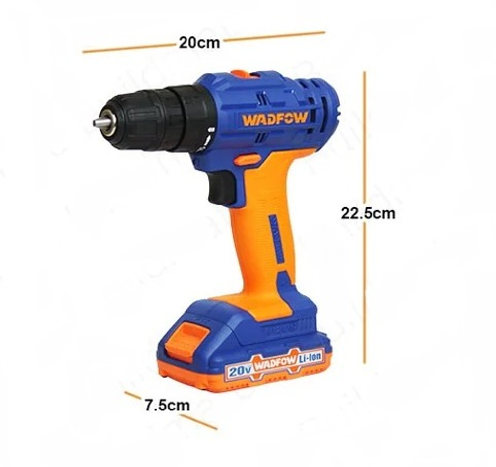 Шуруповерт аккумуляторный WADFOW WCDP511 20 В 35 Нм