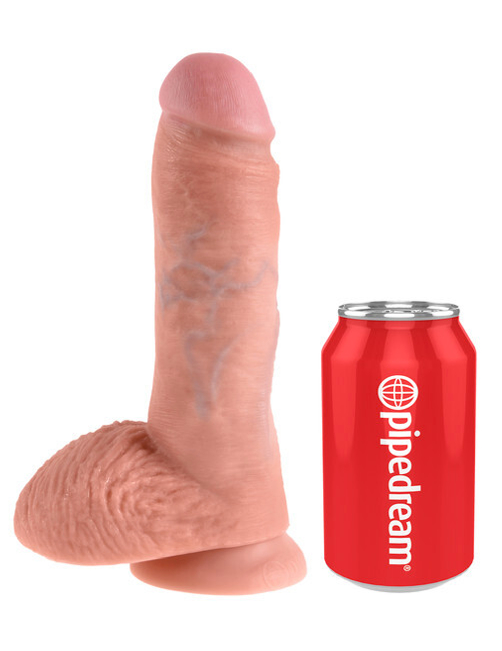 Реалистичный фаллос с мошонкой на присоске 8''Cock with Balls (Цвет: телесный)