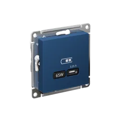 Розетка с USB C Systeme Electric AtlasDesign Аквамарин ATN001127