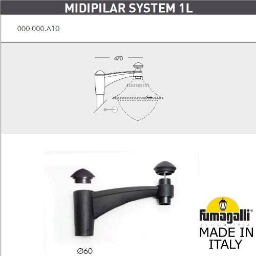 Консоль для паркового столба Fumagalli MIDIPILAR 000.000.A10.A0