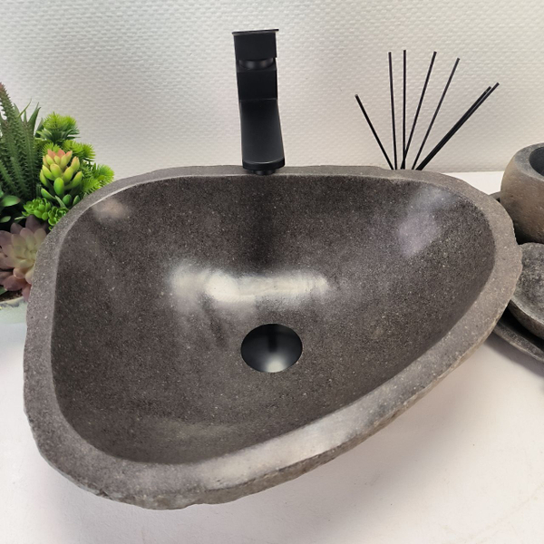 Раковина из речного камня RS-62822 (48x38x16) из натурального камня