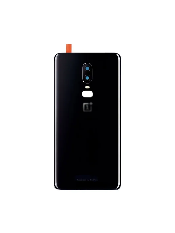 Задняя крышка для OnePlus 6 черная глянцевая (Mirror Black) со стеклом камеры