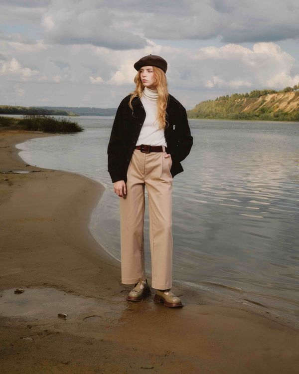 Брюки Classic wide chinos Женский песочные - фото 3