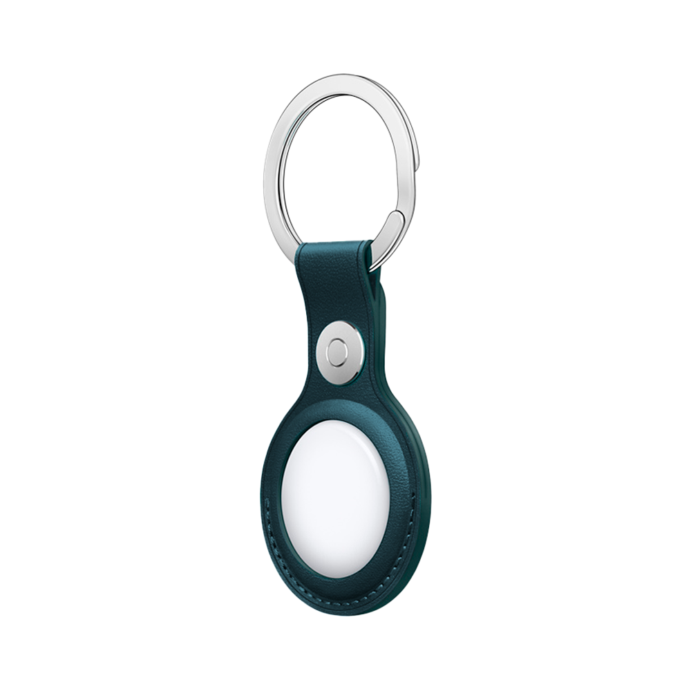 Кожаный брелок с заводным кольцом Apple Leather Key Ring для AirTag, Baltic Blue (Балтийский синий)