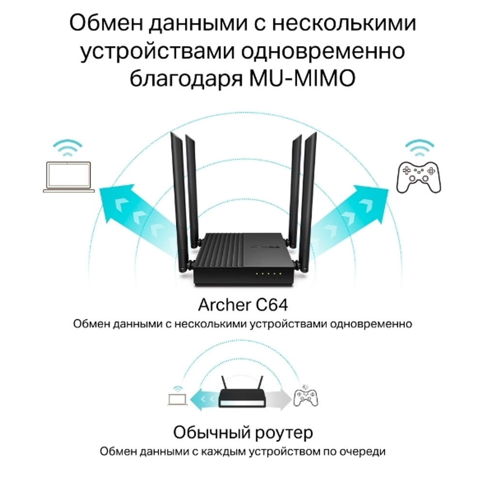 TP-Link Archer C64 Двухдиапазонный Wi-Fi роутер AC1200