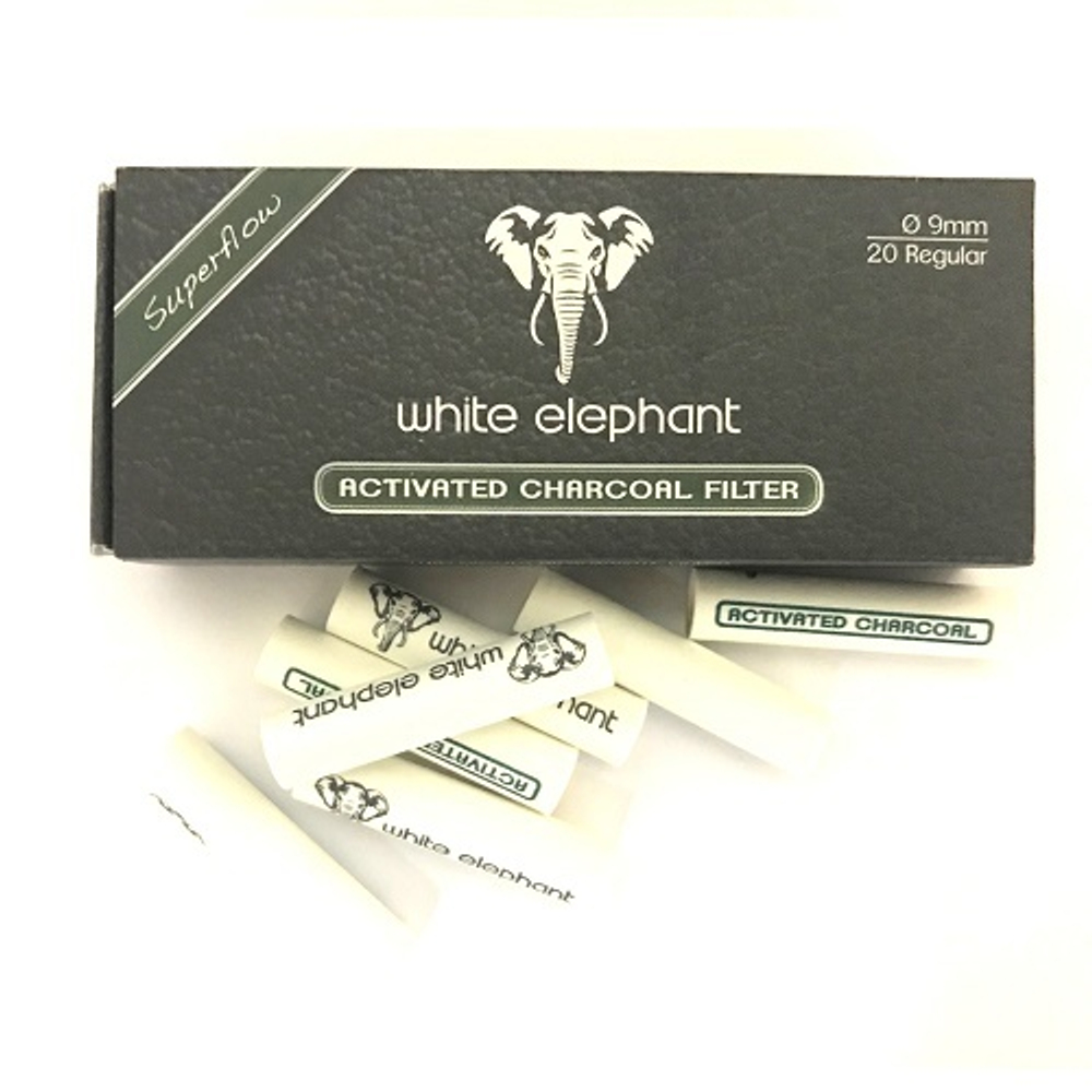 Фильтры для трубок White Elephant 9 мм угольные 20шт
