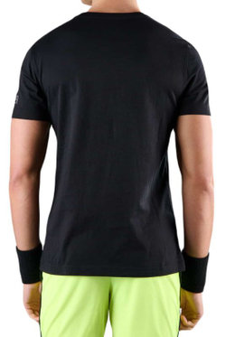 Мужская теннисная футболка Hydrogen Court Cotton T-Shirt - черный