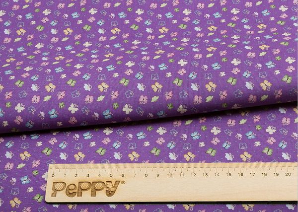 Ткань для пэчворка Peppy Нежная история, отрез 50х55 см, 146 г/м², НИ-06 фиолетовый, Peppy