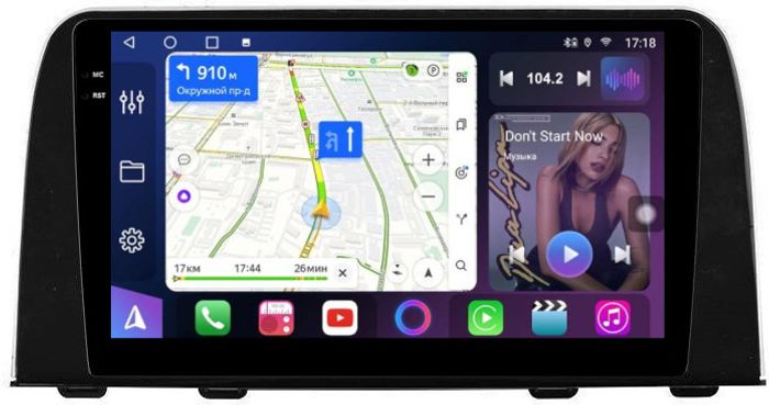 Магнитола для Honda CR-V 5 2017+ - FarCar S400-TS18 монитор 9.5" QLED на Android 14, CarPlay, 4G SIM-слот
