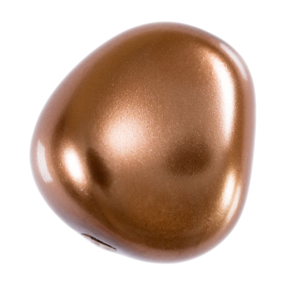 Бусины стекло под жемчуг 11х9.5 мм, фигурная, 10 шт, под бронзу (bronze), Preciosa 131-50-021