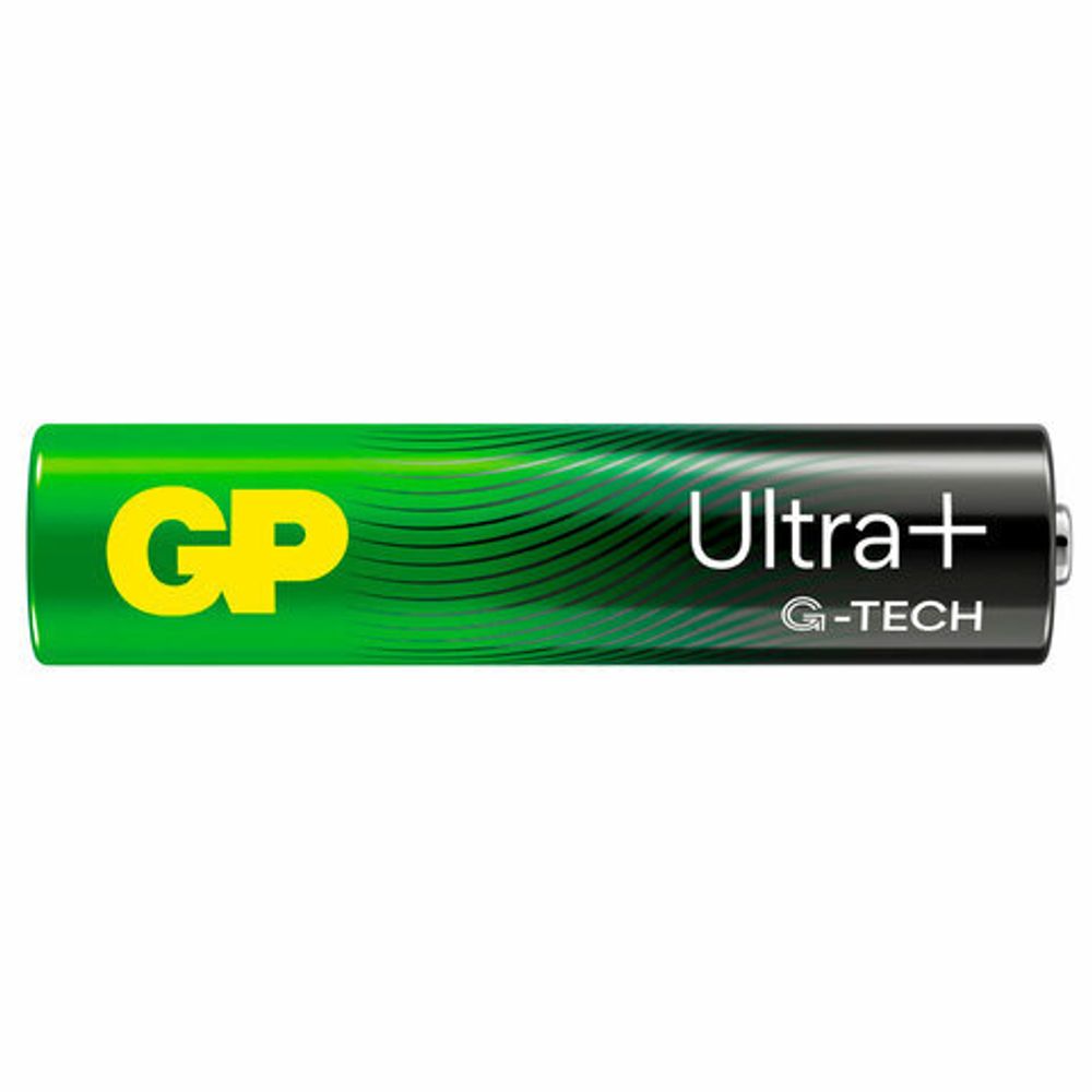 Батарейки КОМПЛЕКТ 2 шт., GP Ultra Plus G-Tech, AAA (LR03), алкалиновые, мизинчиковые, 24AUPA21-2CRSB2