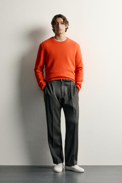 ZARA СВИТЕР ИЗ СМЕСОВОЙ ШЕРСТИ, ОРАНЖЕВЫЙ
