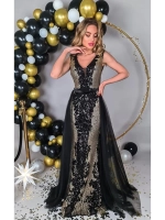 черное макси платье со шлейфом + plus size