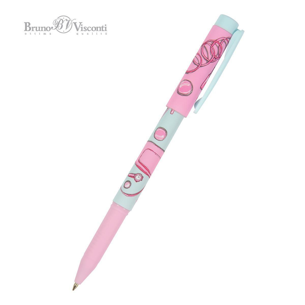 Ручка шариковая 0,7мм синяя "FreshWrite. Life Stile. Pink dream" (BrunoVisconti)