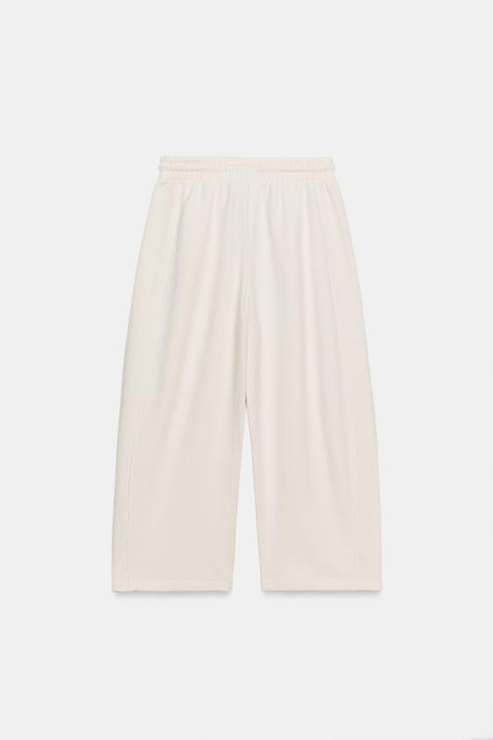 ZARA ХЛОПКОВЫЕ БРЮКИ-КЮЛОТЫ, ЭКРЮ