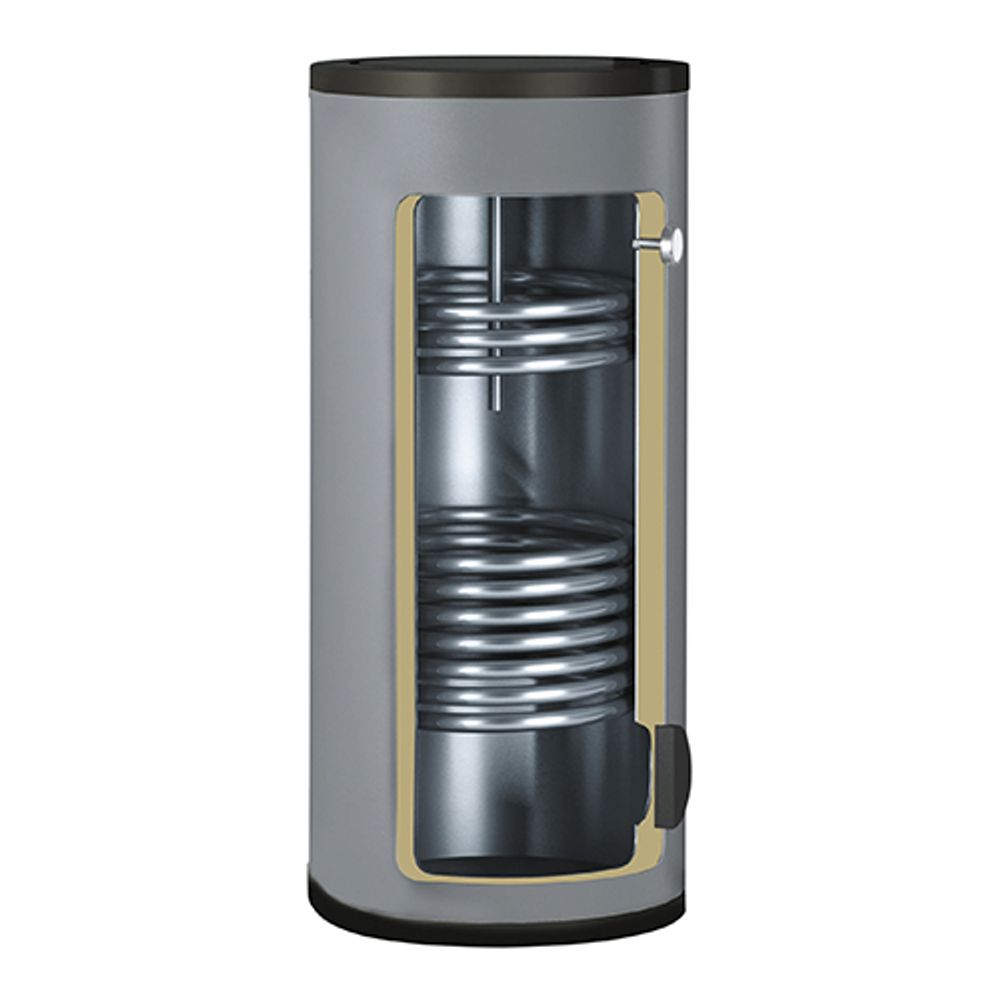 Бойлер 300 л с 2-я ТО Gekon HWB 300 2HE 45/30 кВт напольный INOX