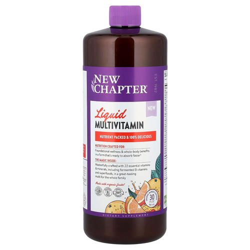 New Chapter, жидкие мультивитамины, апельсин и манго, 887 мл (30 жидк. унций)