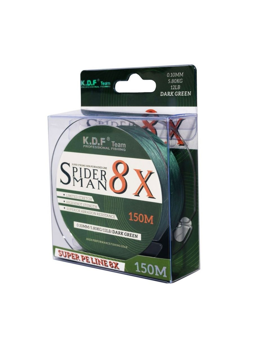 Плетеный шнур KDF SpiderMan 8X 0,10 мм 150 м