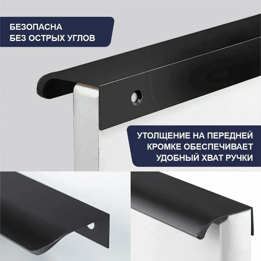 Ручка торцевая 128/148 мм черный матовый — купить в Якутске | Все для мебели