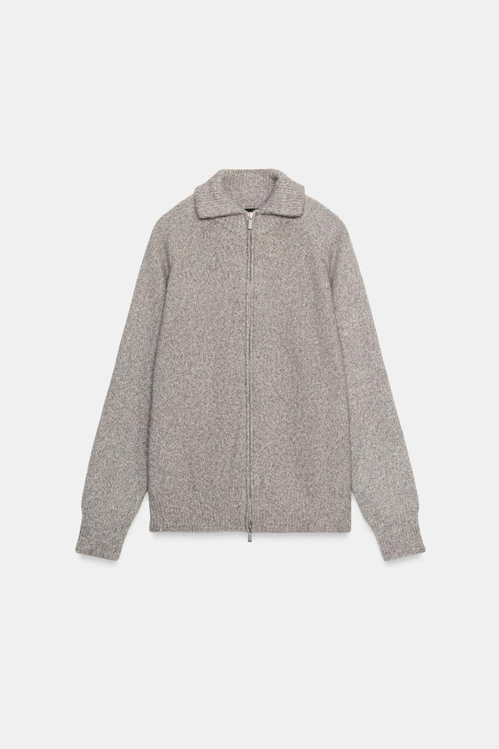 ZARA КАРДИГАН НА МОЛНИИ, СЕРОВАТО-КОРИЧНЕВЫЙ