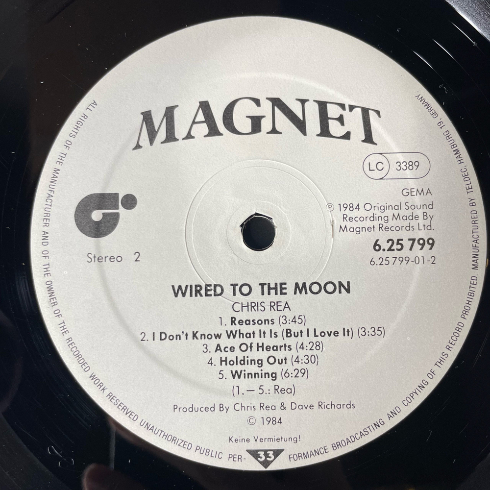 Винтажная виниловая пластинка LP Chris Rea Крис Ри Wired To The Moon (Германия 1984)