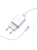 Зарядное устройство Borofone BA20A 2.1A USB + кабель Lightning White