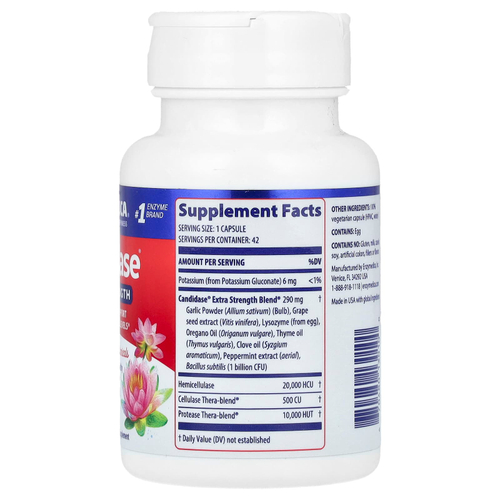Enzymedica, Candidase, повышенная сила действия, 42 капсулы