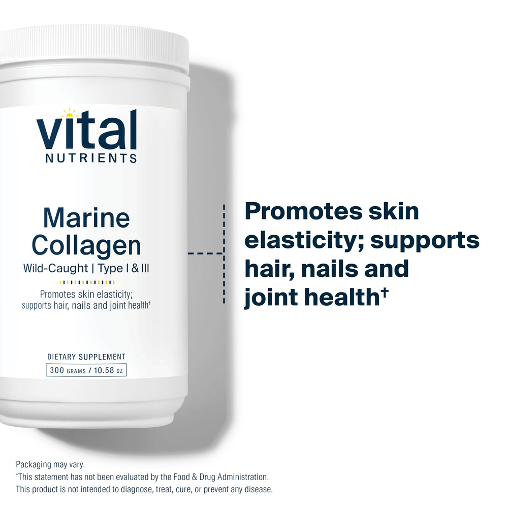 Vital Nutrients, морской коллаген, из рыбы дикого улова, тип I и III, 300 г (10,58 унции)