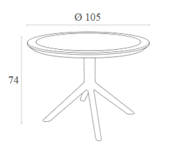 Стол пластиковый Sky Table Ø105