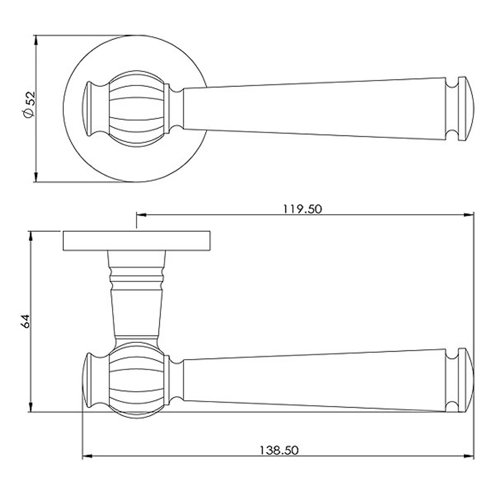 Ручка BUSSARE A-41-50 M.CHROM мат. хром VASO (круглая накл.)