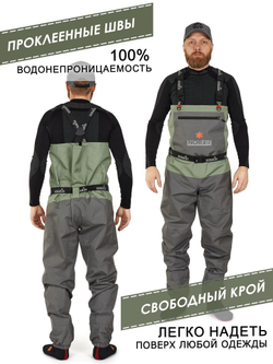 Полукомбинезон забродный Norfin PILOT STOCKINGFOOT 2 р.LL
