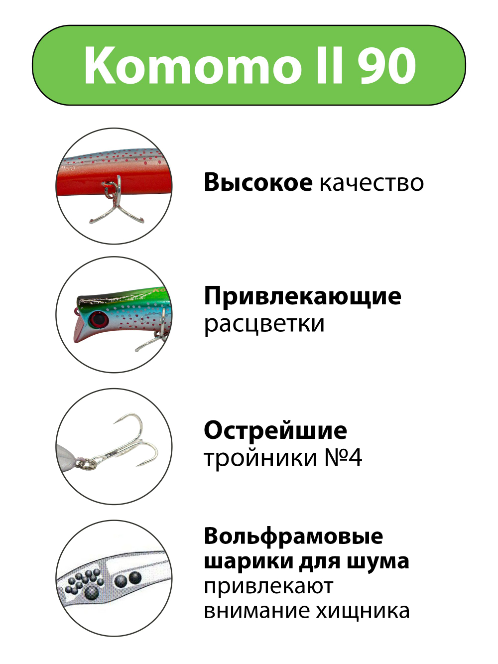 Воблер поппер Komomo II 90 мм 12 г цвет #02