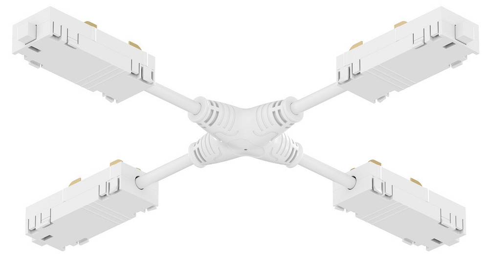 Токопровод X-образный центральный Denkirs SMART UNI TR2116-WH