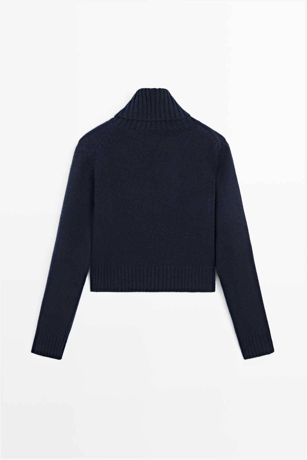 Massimo Dutti Короткий свитер из 100% кашемира, чернильно-синий