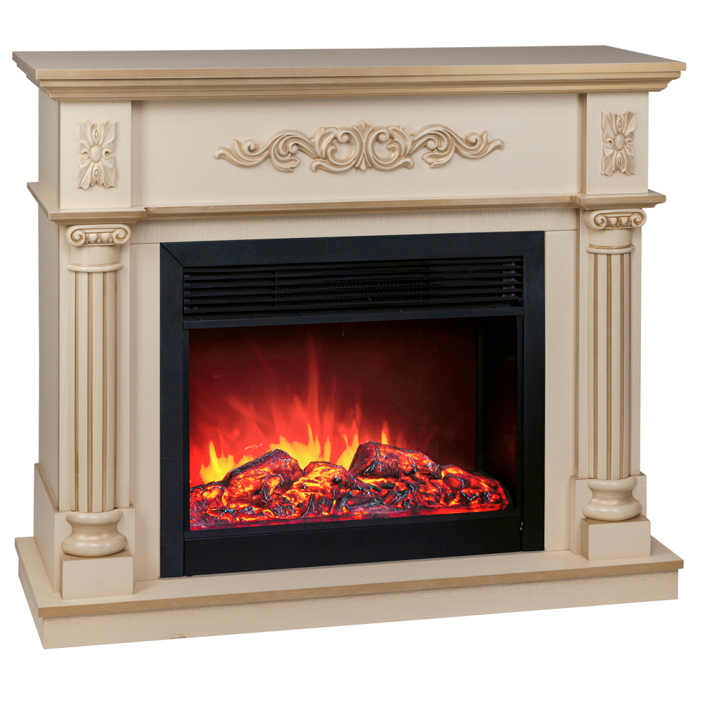 Каминокомплект Real Flame Silvia 26 WT-619G с очагом Moonblaze Deluxe Black