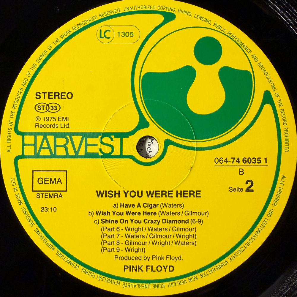 Pink Floyd - Wish You Were Here (Европа)